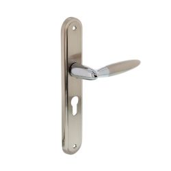 Deurkruk 1682 Elen op langschild profielcilinder 72mm chroom/nikkel mat 