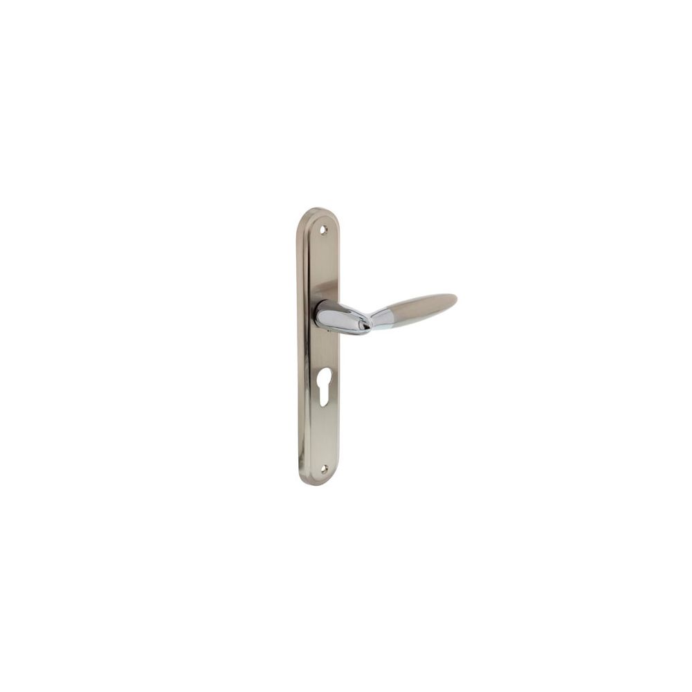 Deurkruk 1682 Elen op langschild profielcilinder 72mm chroom/nikkel mat 