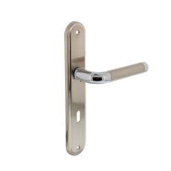 Deurkruk 1683 Agatha op langschild sleutelgat 72mm chroom/nikkel mat 