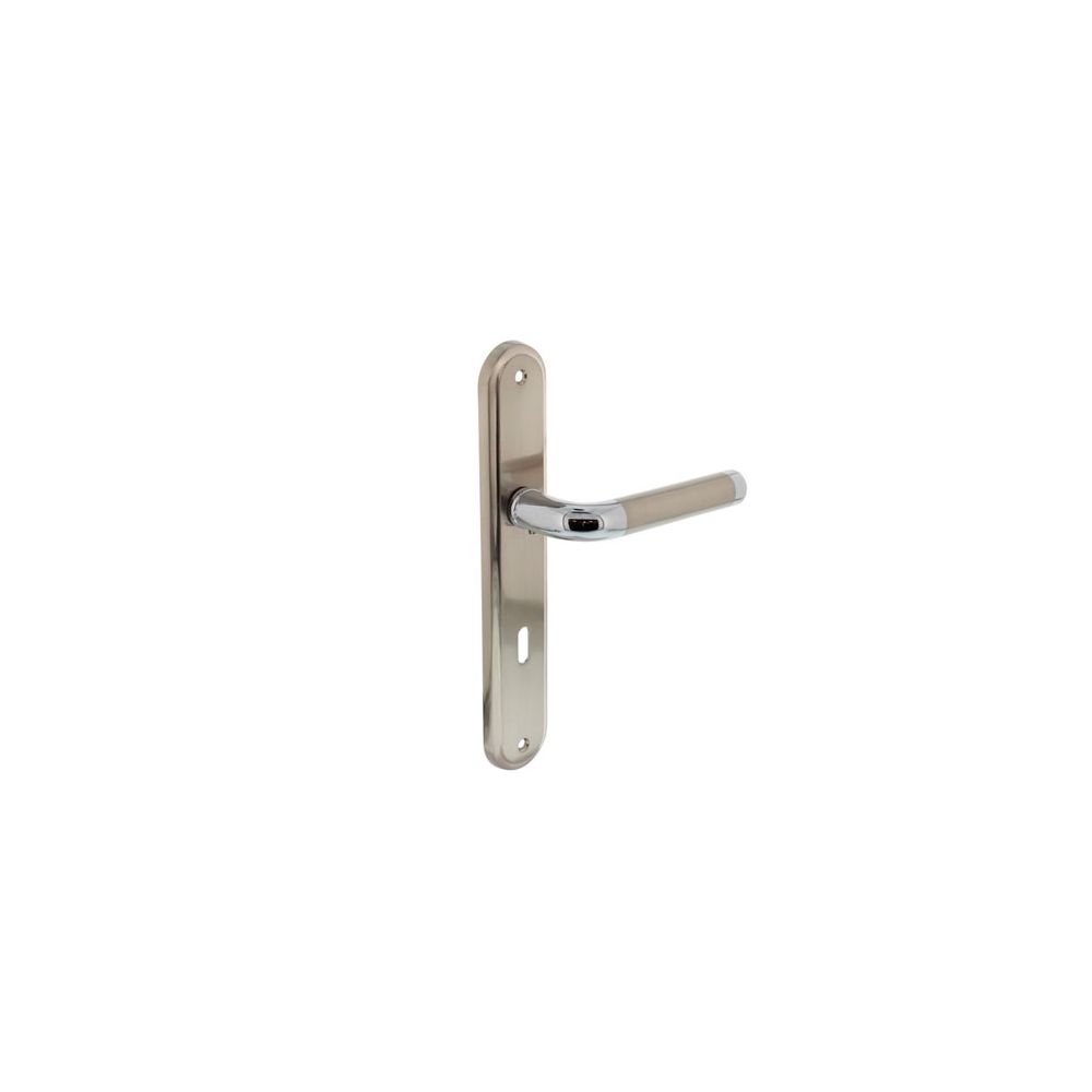 Deurkruk 1683 Agatha op langschild sleutelgat 72mm chroom/nikkel mat 