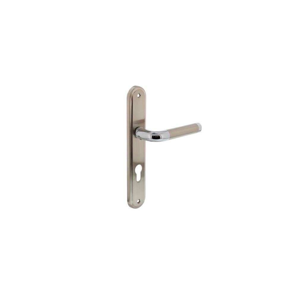 Deurkruk 1683 Agatha op langschild profielcilinder 72mm chroom/nikkel mat 