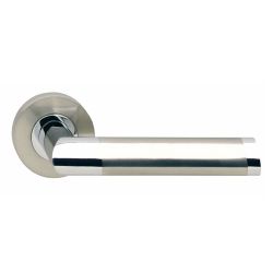 Deurkruk 1685 Nicol op rond rozet 7mm nokken chroom/nikkel mat