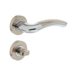 Deurkruk 1688 Sharon op rond rozet 7mm nokken met WC8mm chroom/nikkel mat