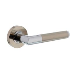 Deurkruk 1693 Bastian op rond rozet 7mm nokken chroom/nikkel mat