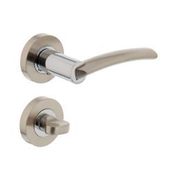 Deurkruk 1697 Sylvia op rond rozet 7mm nokken met WC8mm chroom/nikkel mat