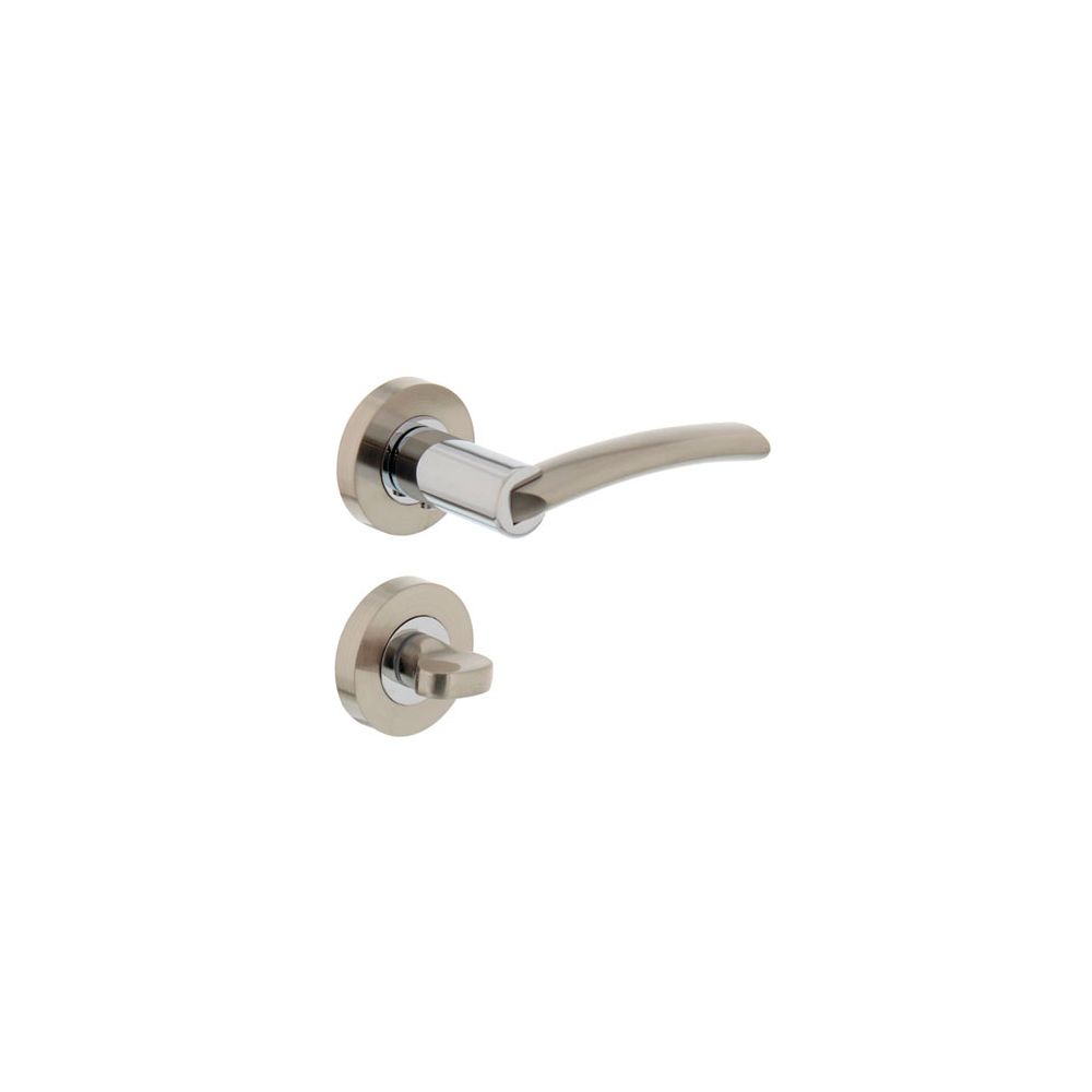 Deurkruk 1697 Sylvia op rond rozet 7mm nokken met WC8mm chroom/nikkel mat