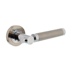 Deurkruk 1698 Birgit op rond rozet 7mm nokken chroom/nikkel mat
