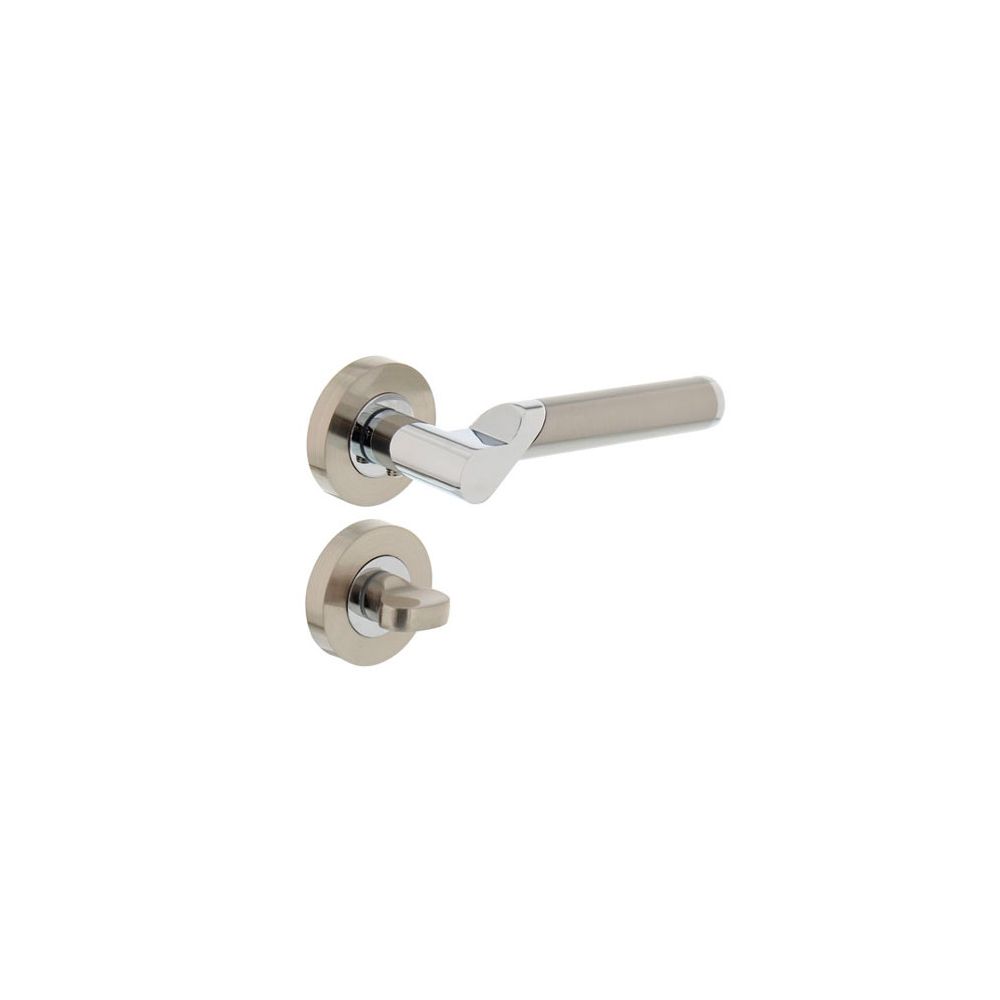 Deurkruk 1701 Casper op rond rozet 7mm nokken met WC8mm chroom/nikkel mat