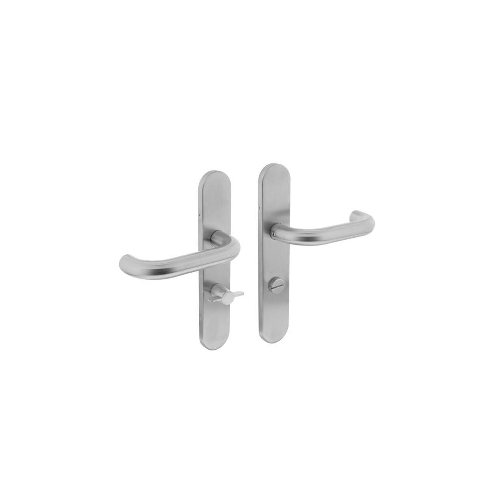 Intersteel Deurkruk Rond op schild met toilet-/badkamersluiting 63/8mm - RVS