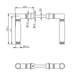 Deurkruk Ton 222 chroom mat/ebbenhout