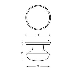 Voordeurknop zwaar ø80/75mm chroom mat