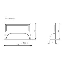 Etiketgreep 73x43mm vernikkeld