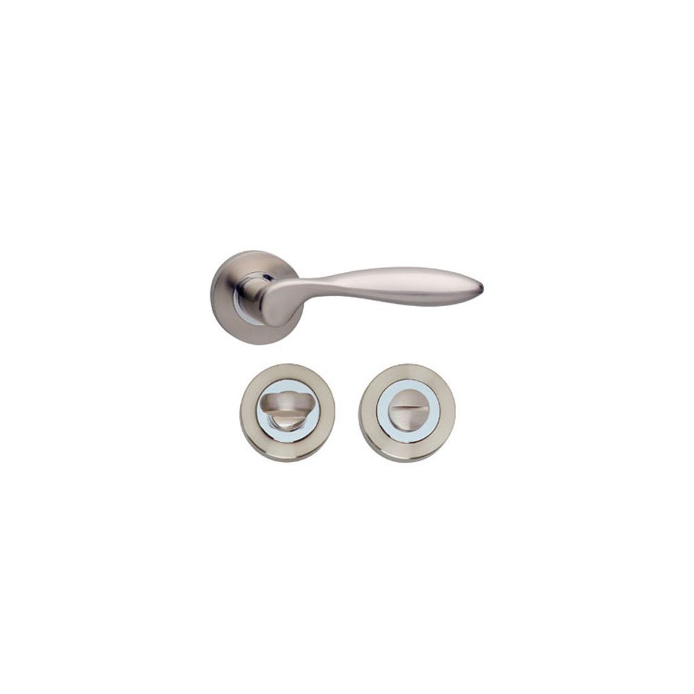 Deurkruk 1695 George op rond rozet 7mm nokken met WC8mm nikkel mat