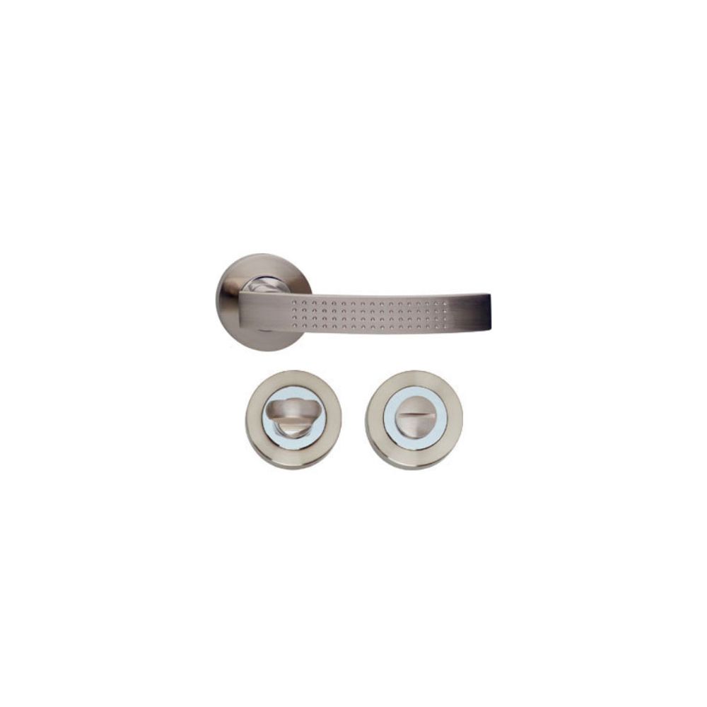 Deurkruk 1696 William op rond rozet 7mm nokken met WC8mm nikkel mat