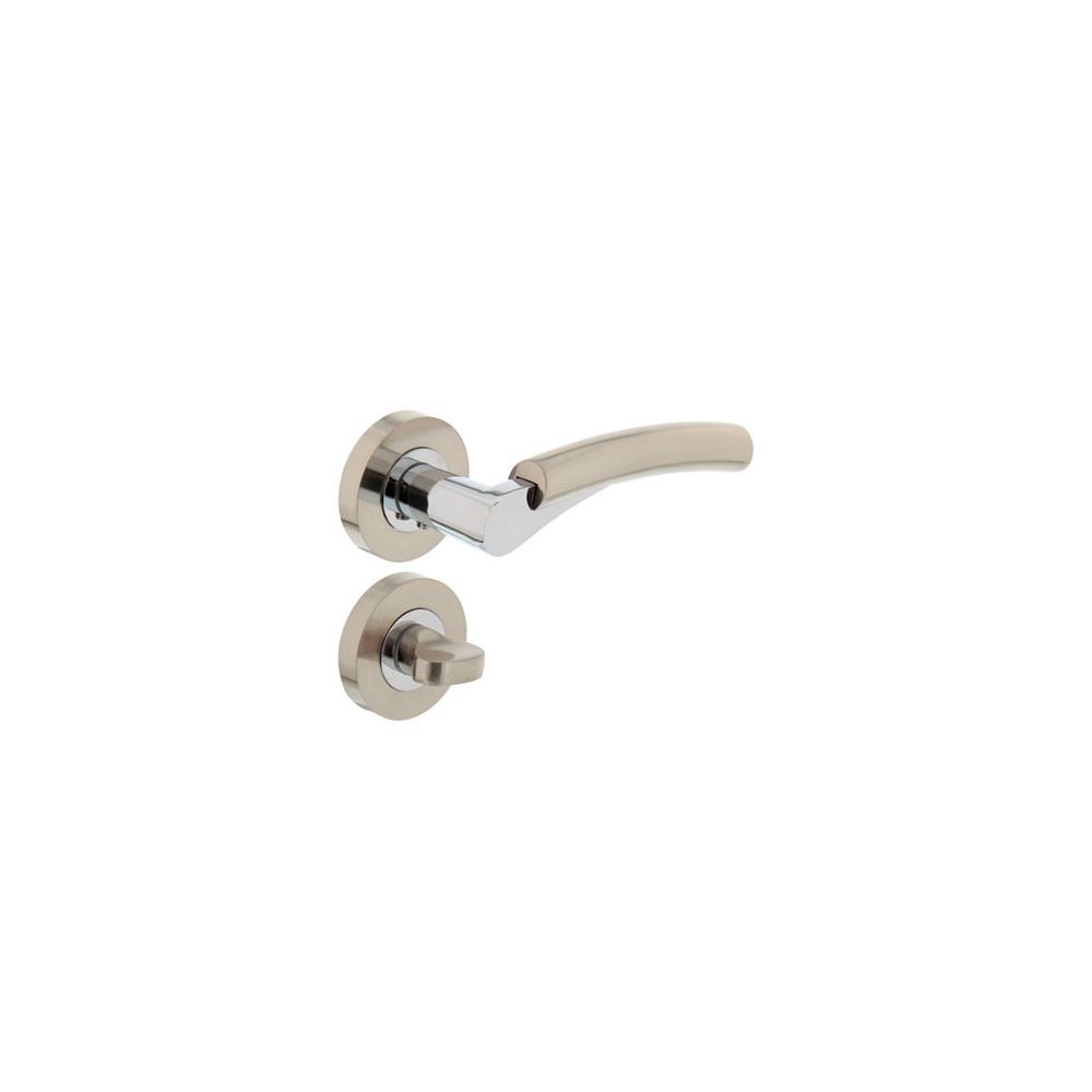 Deurkruk 1700 Bryan op rond rozet 7mm nokken met WC8mm chroom/nikkel mat
