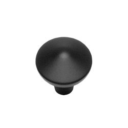 Knop punt rond 25mm mat zwart