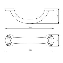 Greep geperst 165mm zwart