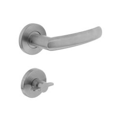 Deurkruk Blok op kunststof rozet WC 8mm RVS 