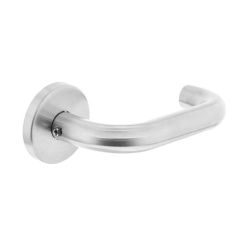 Deurkruk Rond op rozet neutraal RVS  steel insert
