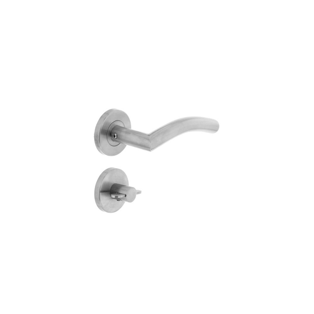 Deurkruk Lisa/hoek 90°op rozet met WC8mm neutraal RVS 
