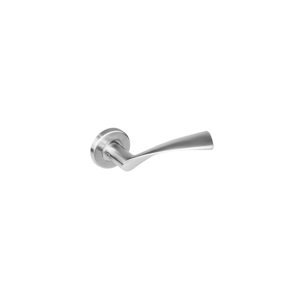 Deurkruk 1279 Vlinder op rond rozet staal met 7mm nok RVS 