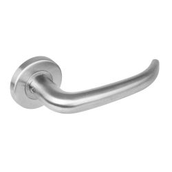 Deurkruk 1282 Sabel op rond rozet staal met 7mm nok RVS 
