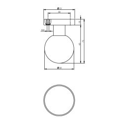 Knop bol vast op rozet 10mm verdekt RVS 