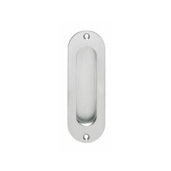 Schuifdeurkom ovaal 120x40mm met schroefgaten RVS 