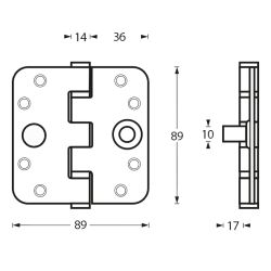 SKG3 Kogellagerscharnieren 3.5"" afgerond (89x89x3) RVS 