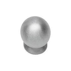 Knop bolrond achterplaat ø20mm RVS  