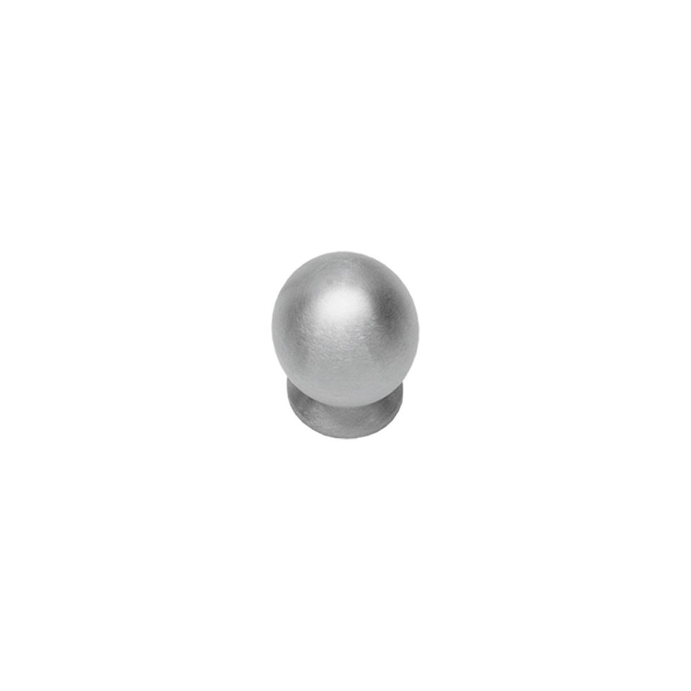 Knop bolrond achterplaat ø20mm RVS  
