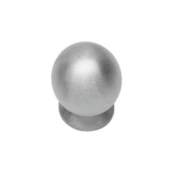 Knop bolrond achterplaat ø25mm RVS  