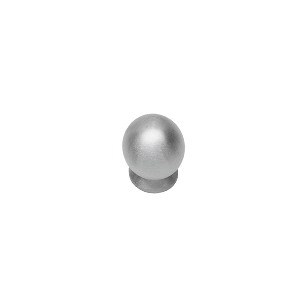 Knop bolrond achterplaat ø25mm RVS  