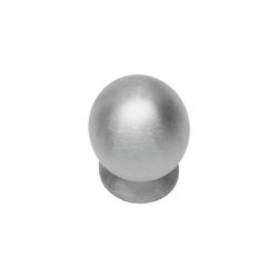 Knop bolrond achterplaat ø30mm RVS  