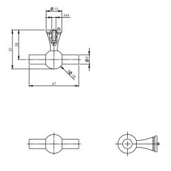 Knop T-vorm RVS  