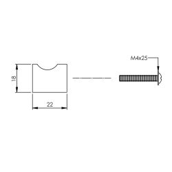 Knop vingergrip ø18mm RVS  