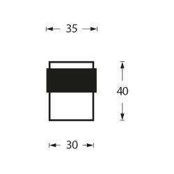 Deurstop 442070 vloermontage 30mm RVS 