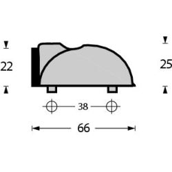 Deurstop 442100 bol ø65mm met nokken RVS 