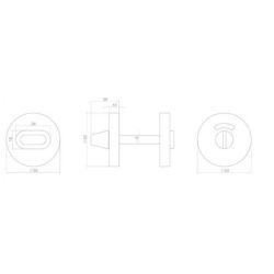 WC-sluiting 8mm rond verdekt met metaal RVS/mat zwart