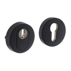 Intersteel SKG3 veiligheidsrozetten rond verdekt ø52x12mm profielcilindergat met kerntrekbeveiliging - RVS/mat zwart