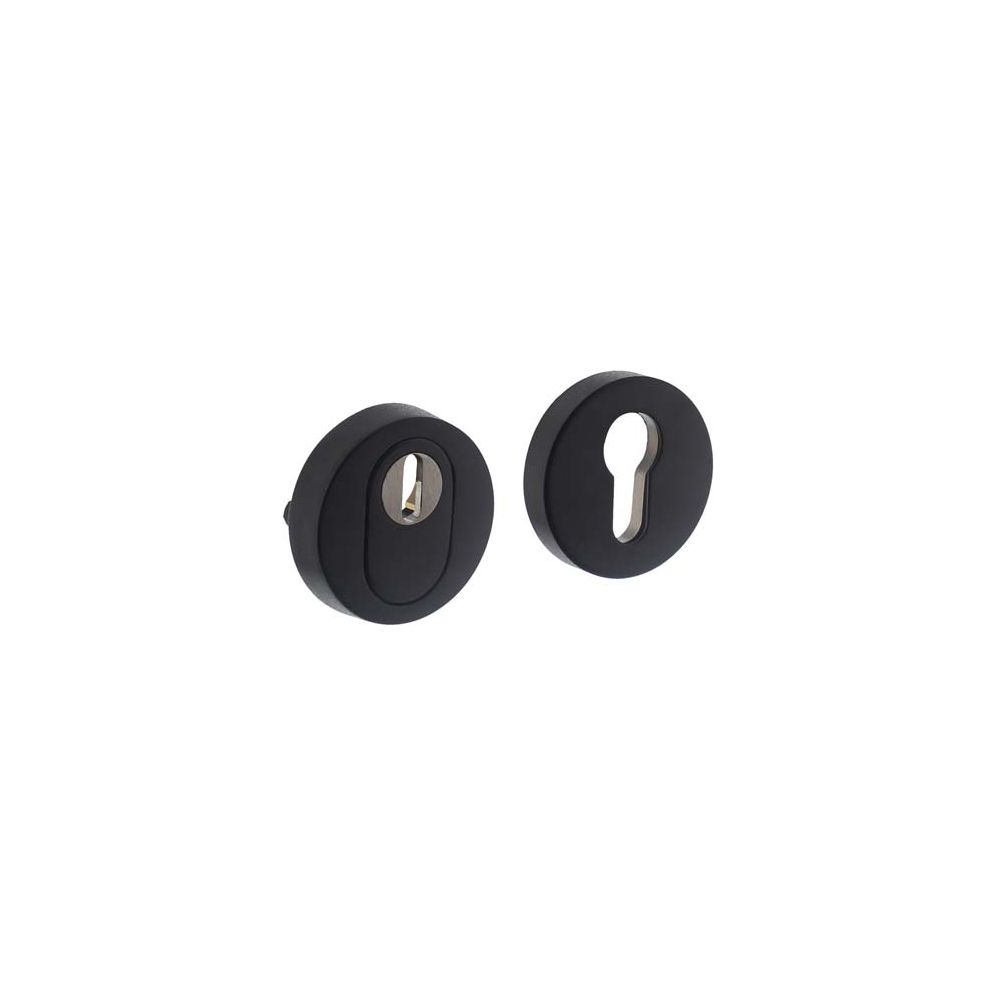 Intersteel SKG3 veiligheidsrozetten rond verdekt ø52x12mm profielcilindergat met kerntrekbeveiliging - RVS/mat zwart