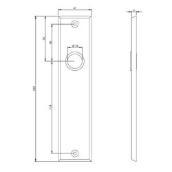 Kortschild rechthoekig sleutelgat 56mm mat zwart
