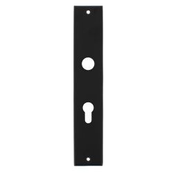 Langschild rechthoekig profielcilindergat 55mm mat zwart