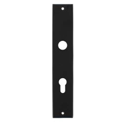 Langschild rechthoekig profielcilindergat 55mm mat zwart