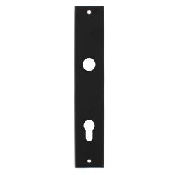Langschild rechthoekig profielcilindergat 92mm mat zwart