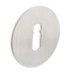 Sleutelplaatje renovatie zelfklevend, rond plat 55x2mm RVS
