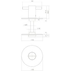 PC plaatje renovatie zelfklevend, rond plat 55x2mm RVS