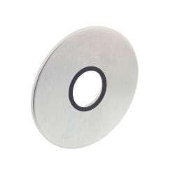Sleutelplaatje renovatie zelfklevend, rond plat 55x2mm RVS