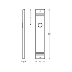 Renovatie kortschild groef WC63/8mm nikkel