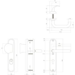 SKG3 Veiligheidsschilden geveerd greep/kruk PC-gat 92mm met kerntrek beveiliging RVS